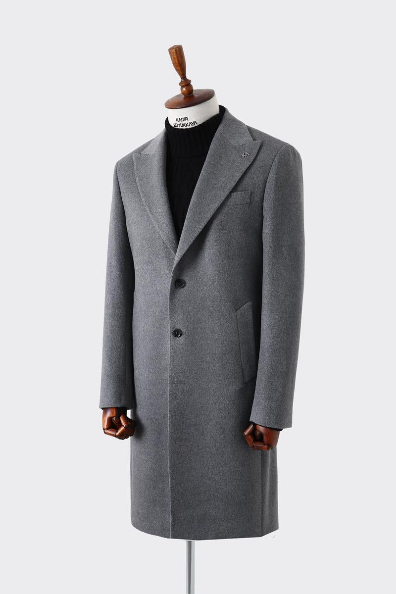 Geniş Yaka Klasik Erkek Kaban - Konforlu ve Şık-KAW7010W