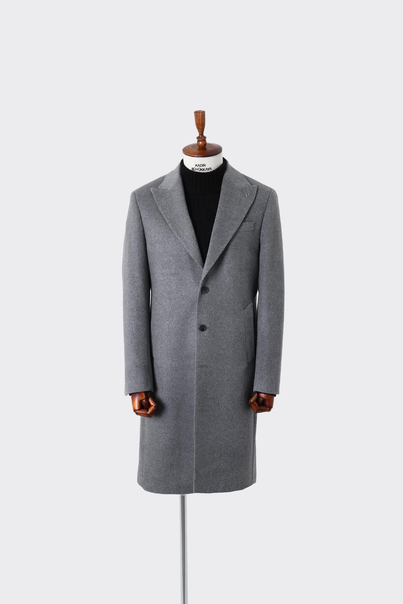 Geniş Yaka Klasik Erkek Kaban - Konforlu ve Şık-KAW7010W