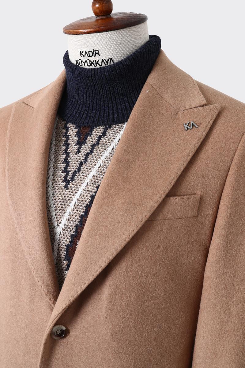 Geniş Yaka Klasik Erkek Kaban - Konforlu ve Şık-KAW7010W