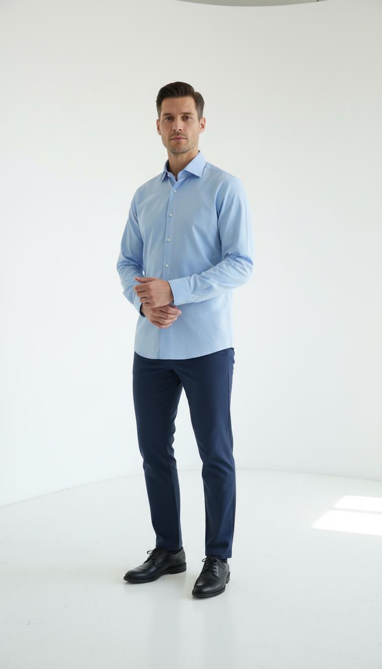 Klasik İngiliz Yaka Gömlek Out-KAO4995S