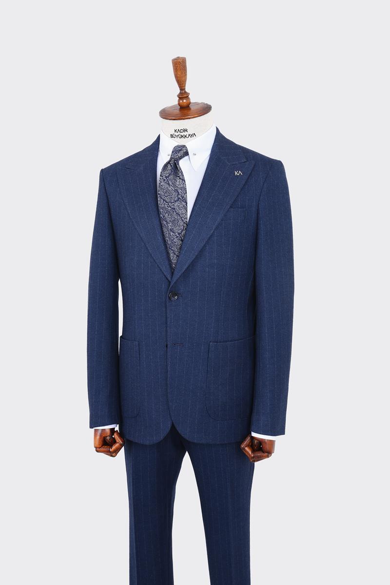 Klasik Çizgili Erkek Takım Elbise-KAW1350W