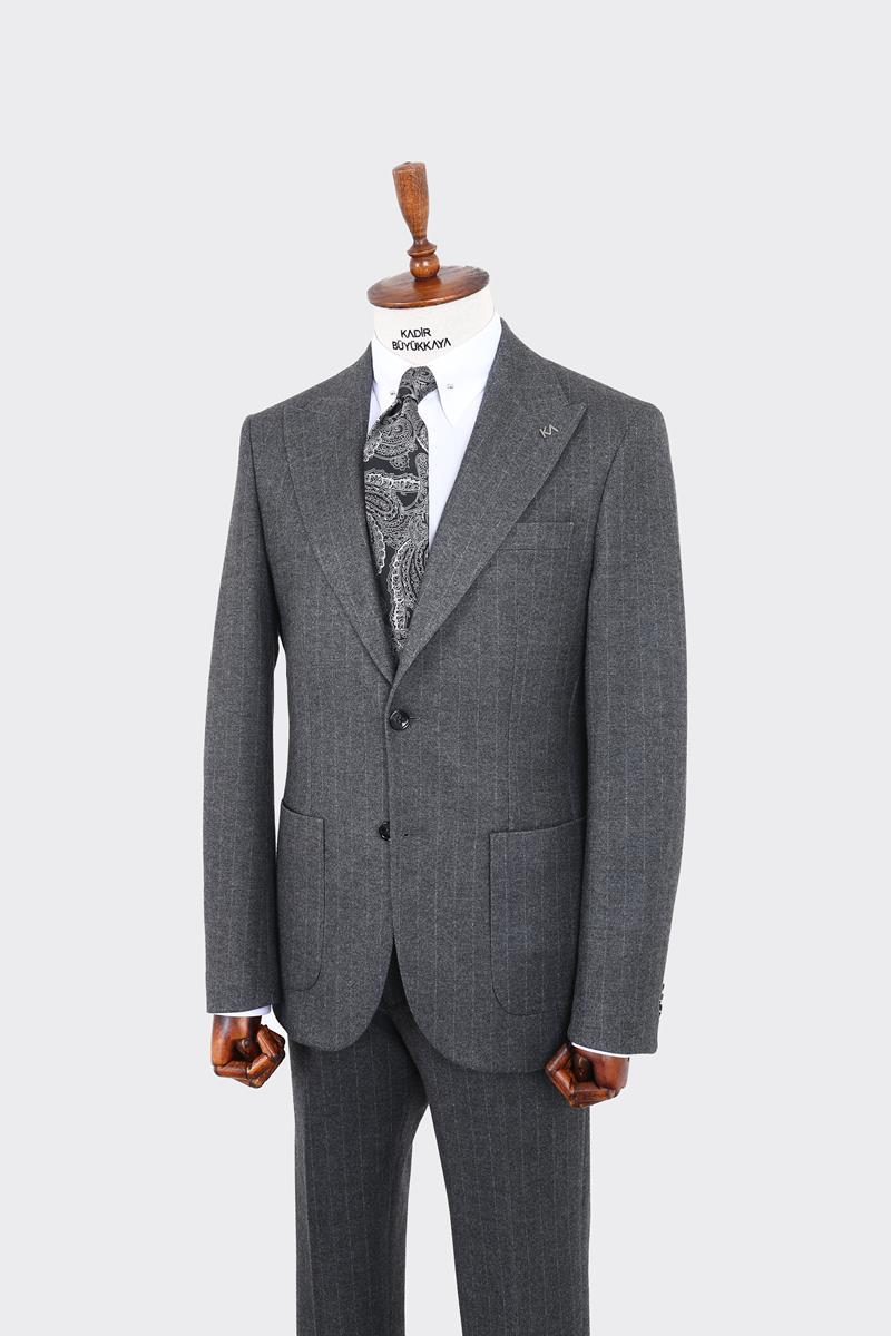 Klasik Çizgili Erkek Takım Elbise-KAW1350W