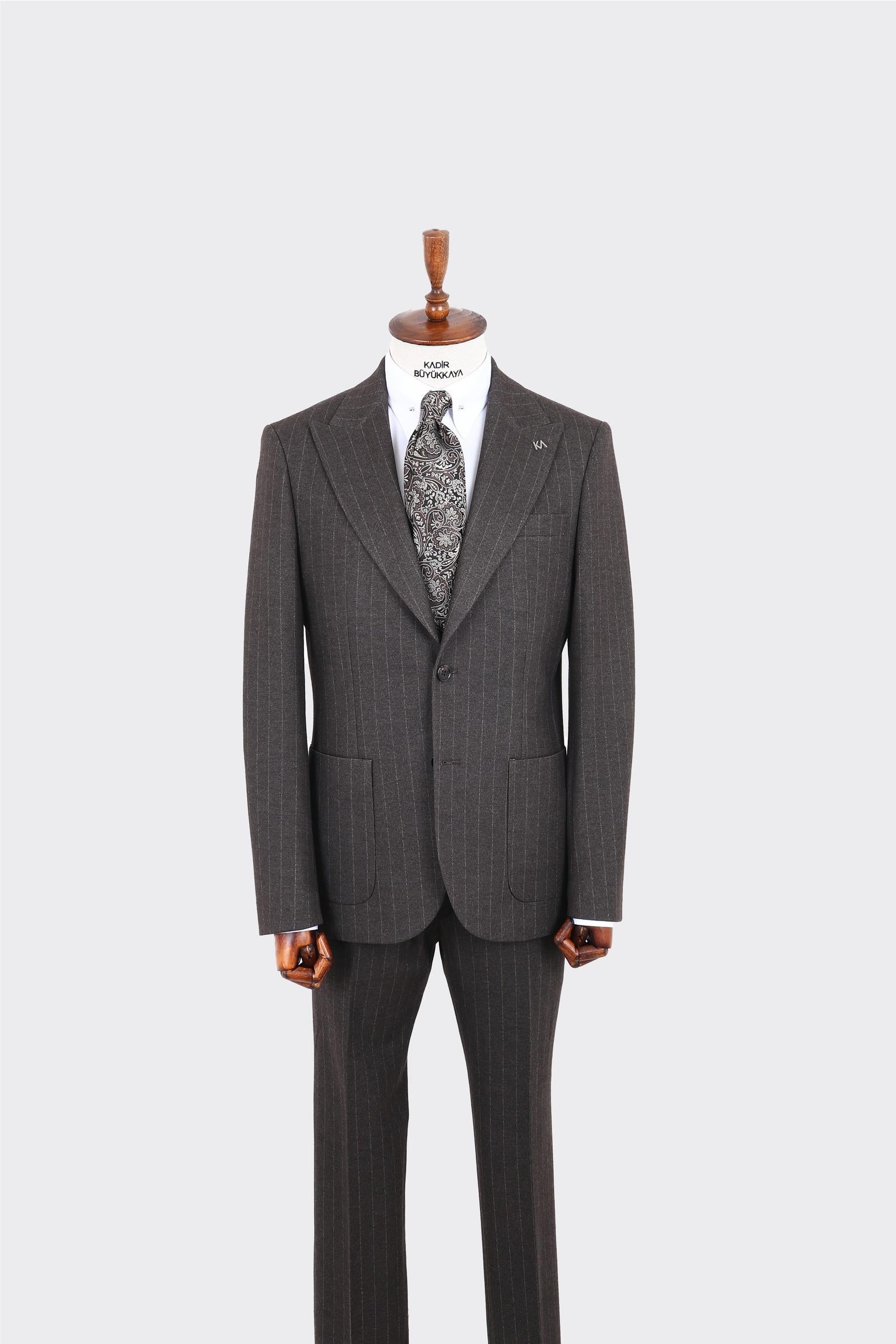 Klasik Çizgili Erkek Takım Elbise-KAW1350W