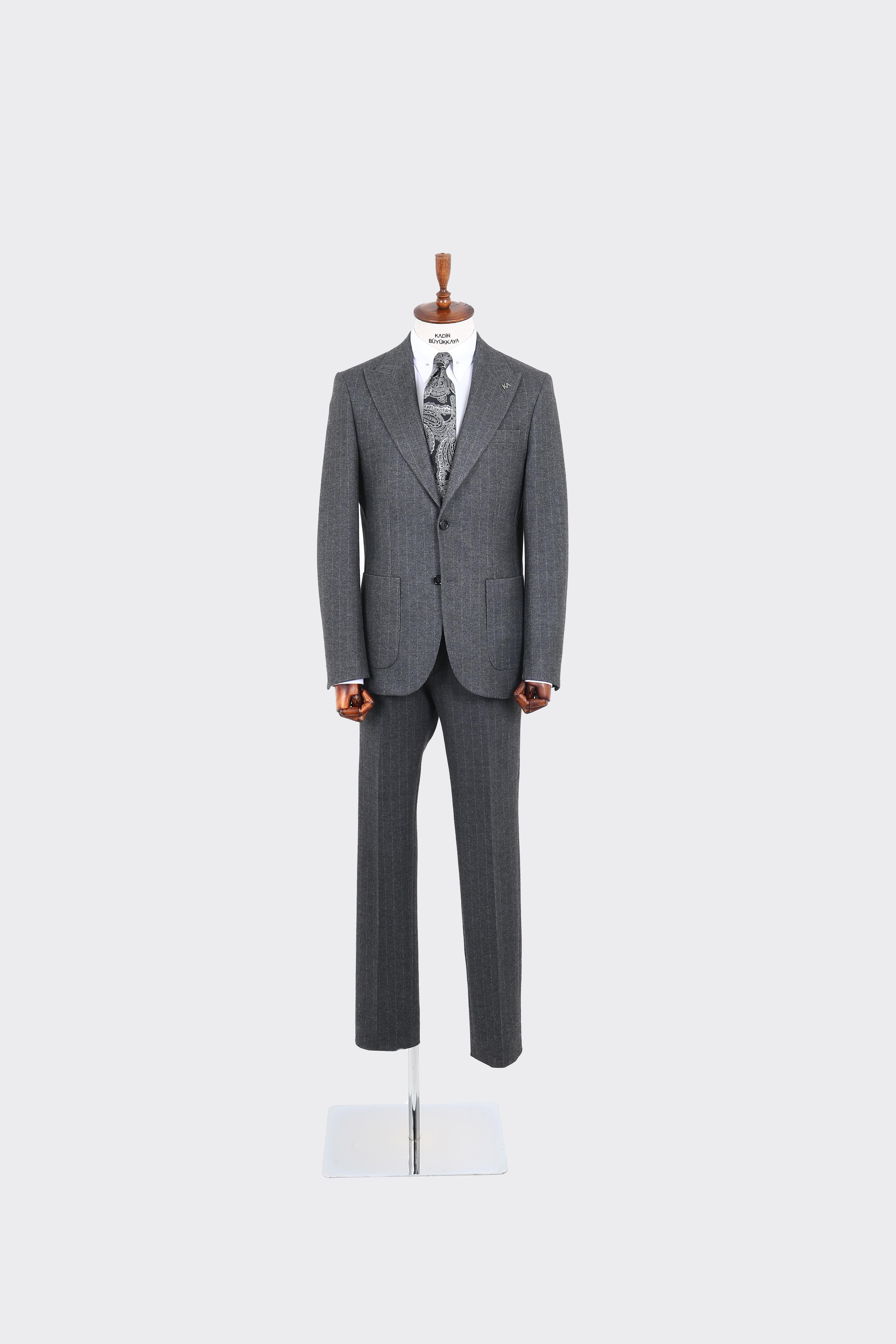 Klasik Çizgili Erkek Takım Elbise-KAW1350W