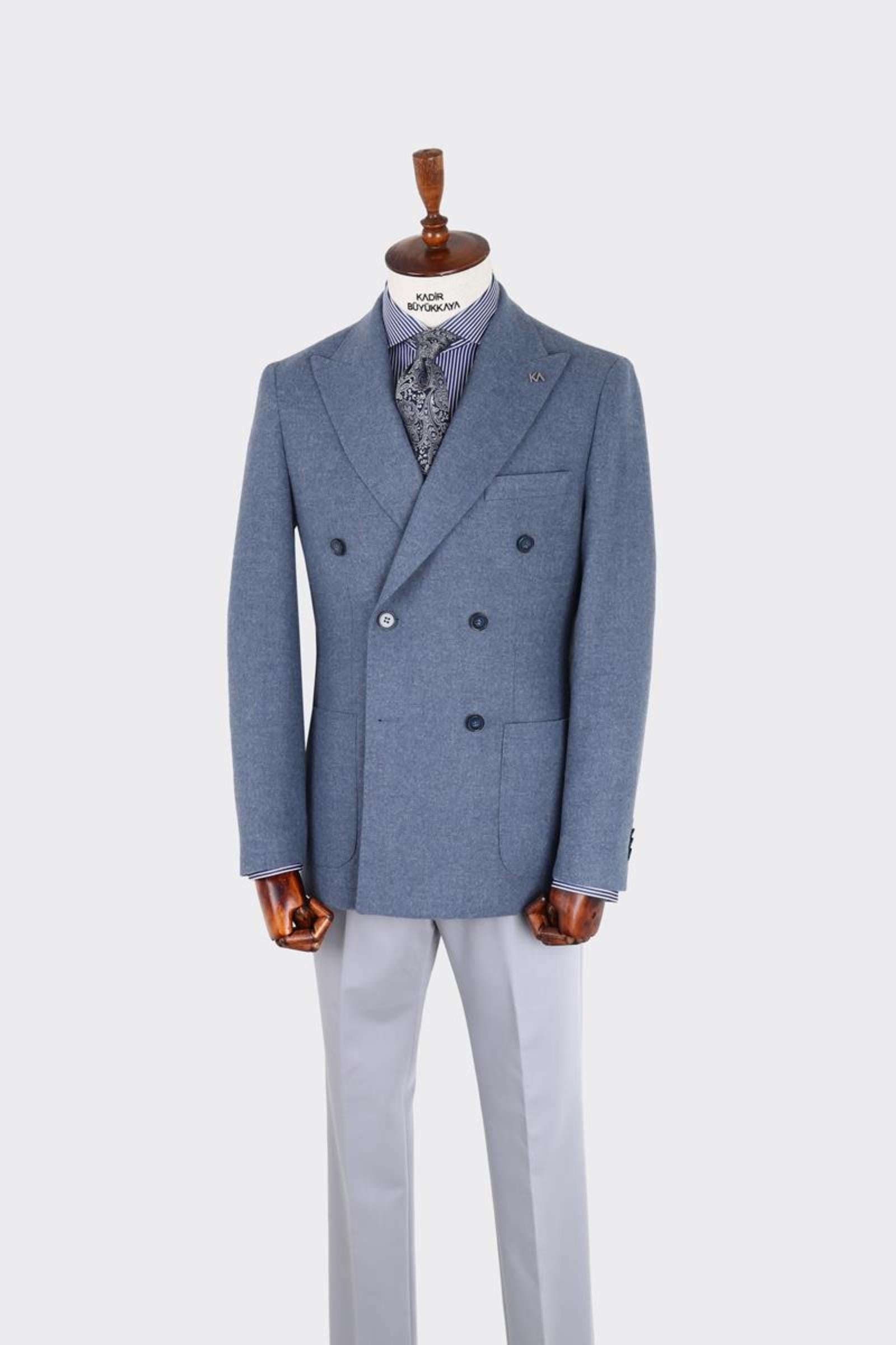 Erkek Kruvaze Ceket-KAX5851W