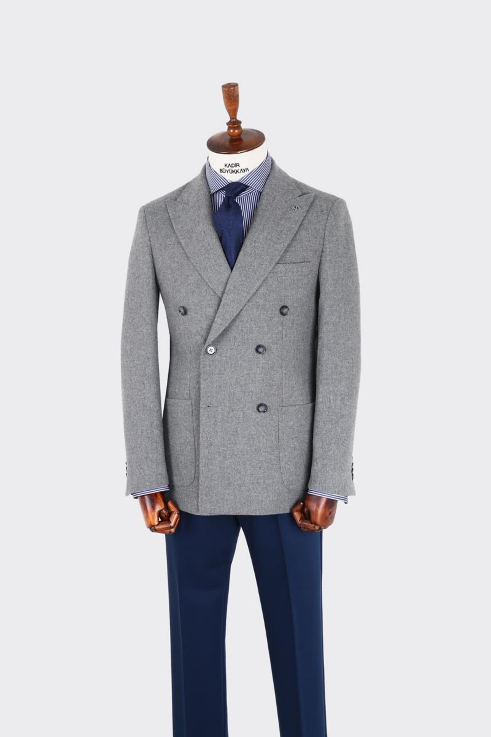 Erkek Kruvaze Ceket-KAX5851W