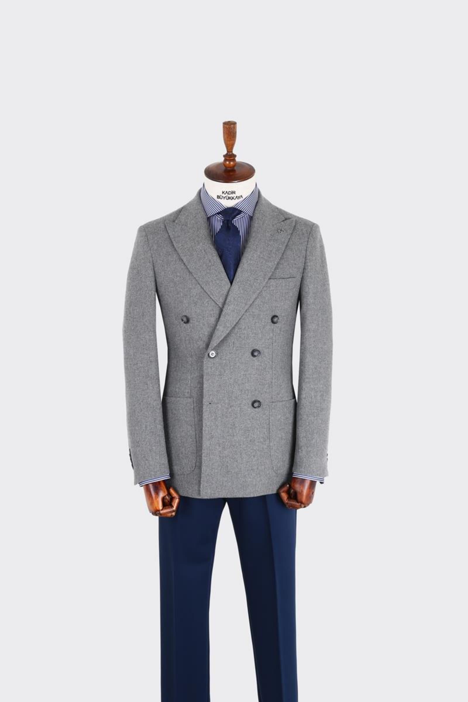 Erkek Kruvaze Ceket-KAX5851W