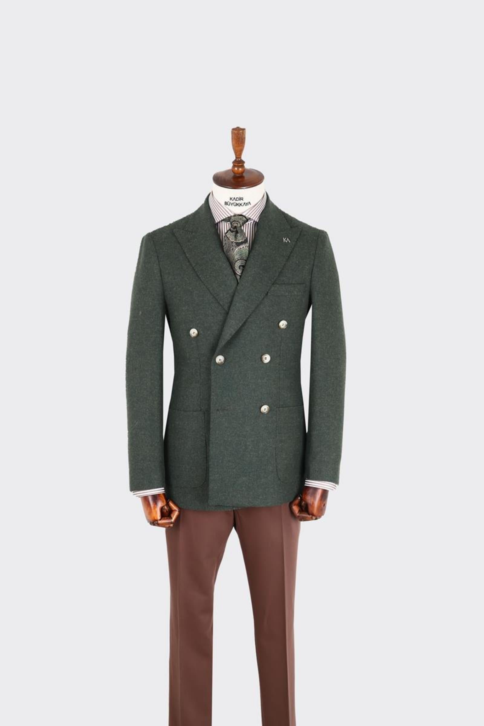 Erkek Kruvaze Ceket-KAX5851W