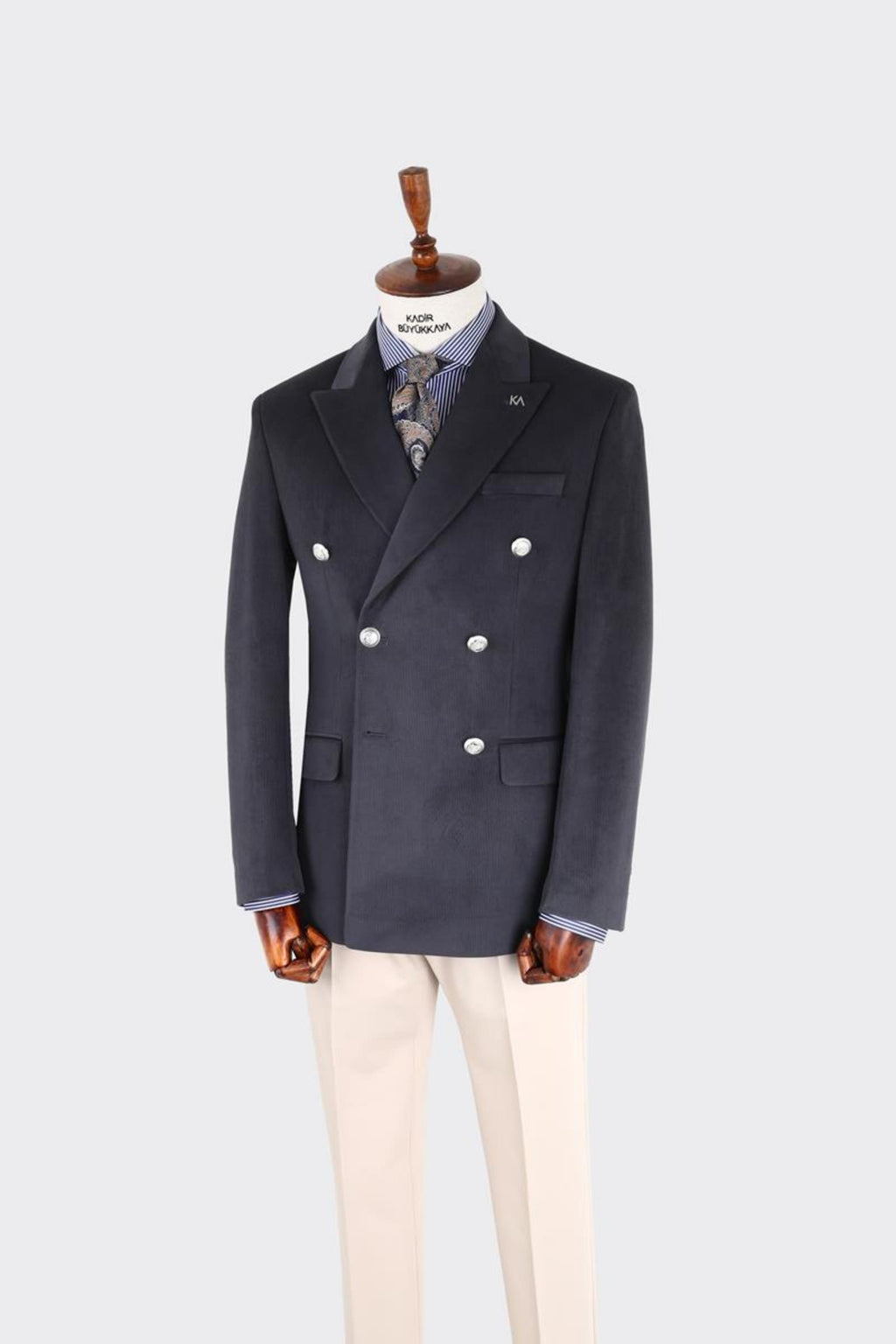 Erkek Kruvaze Ceket-KAX5855W