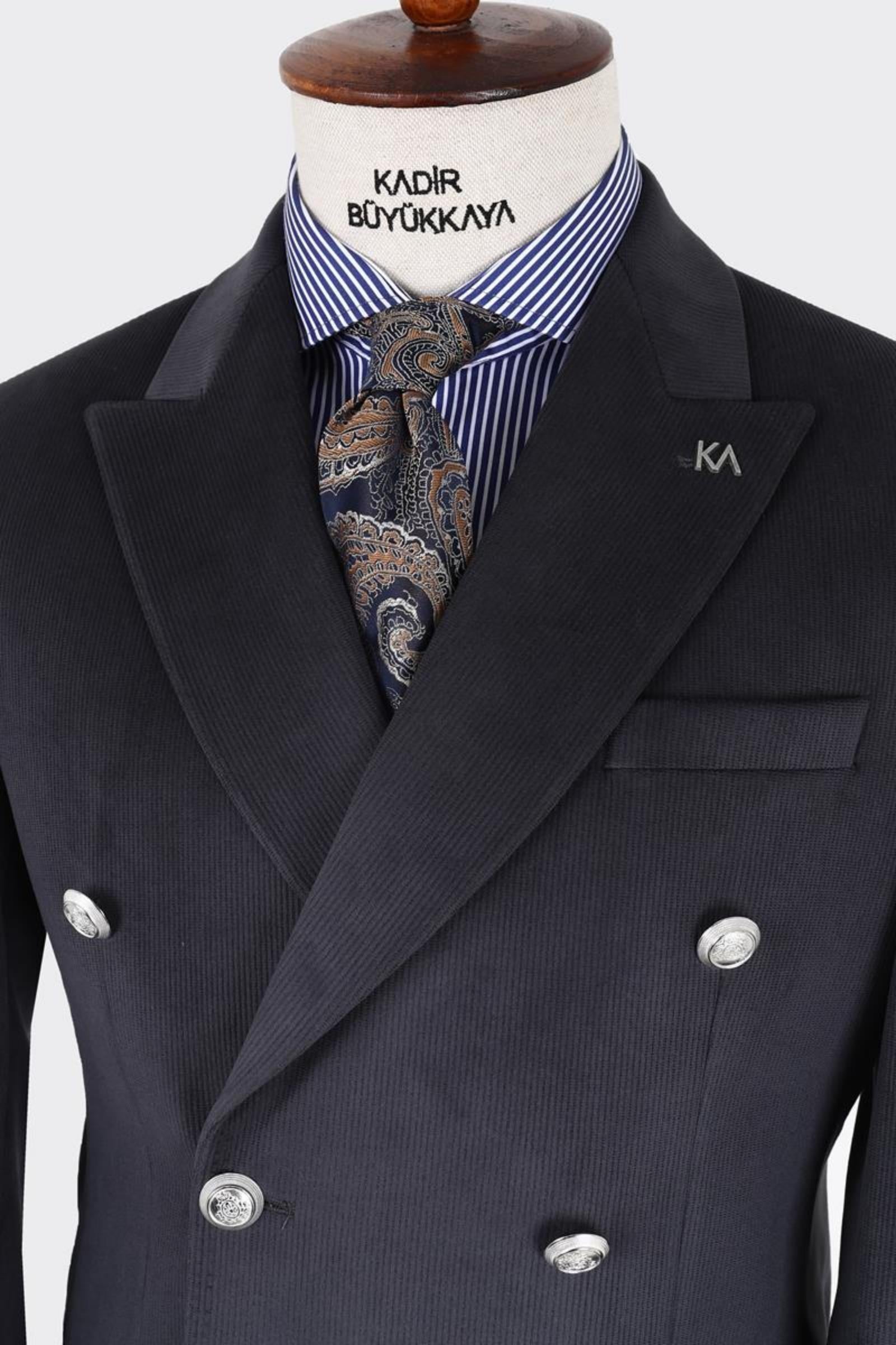 Erkek Kruvaze Ceket-KAX5855W