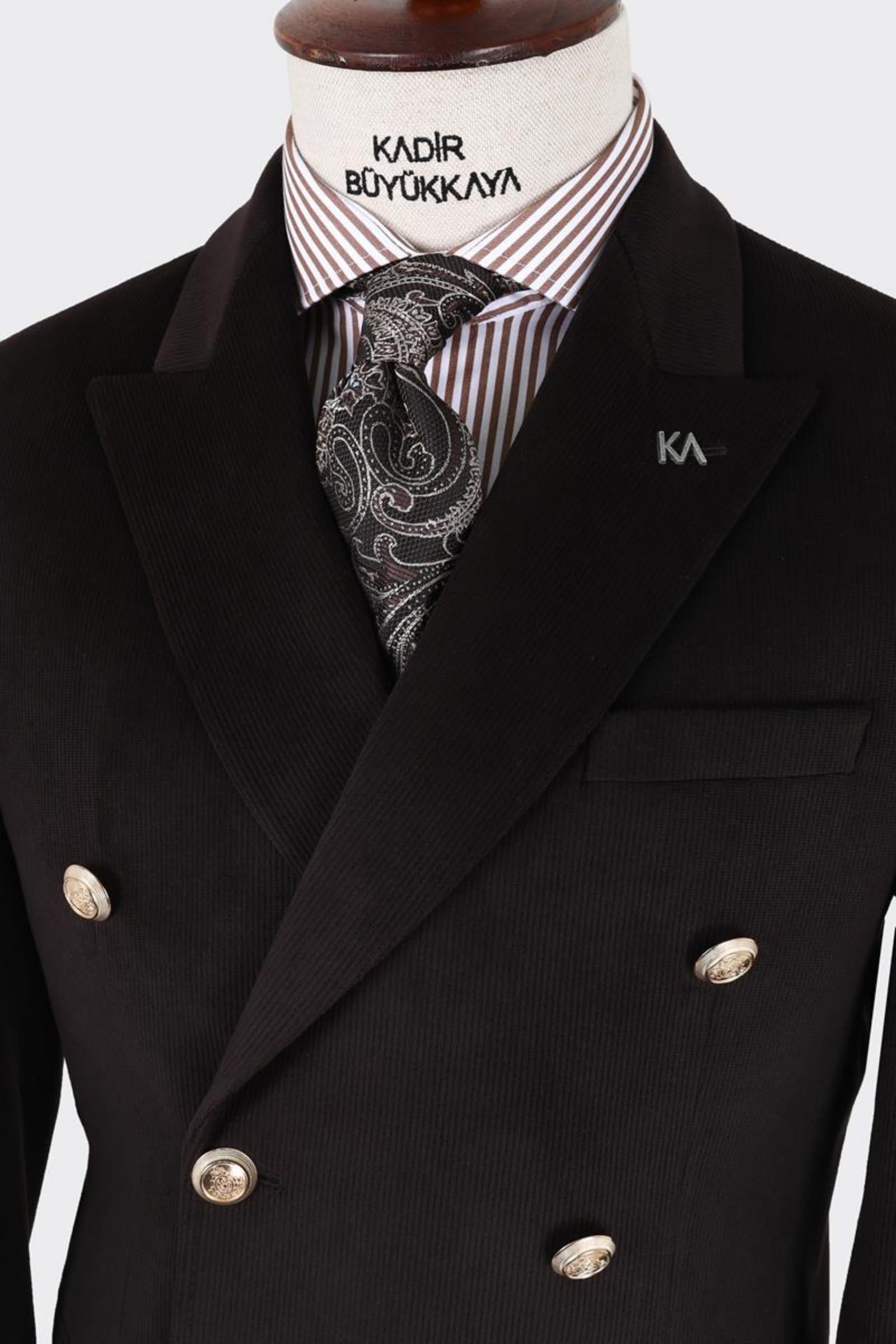 Erkek Kruvaze Ceket-KAX5855W