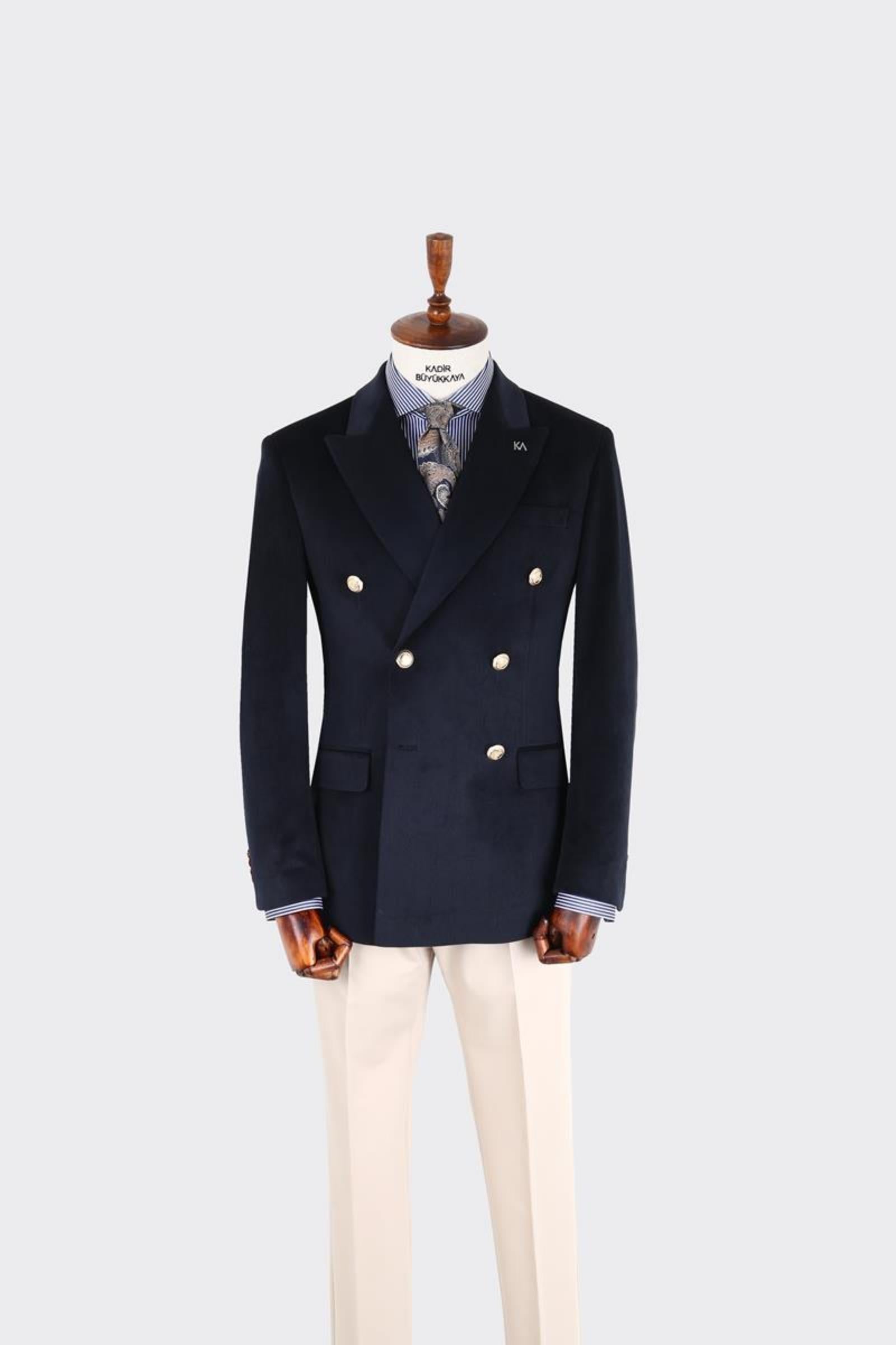 Erkek Kruvaze Ceket-KAX5855W