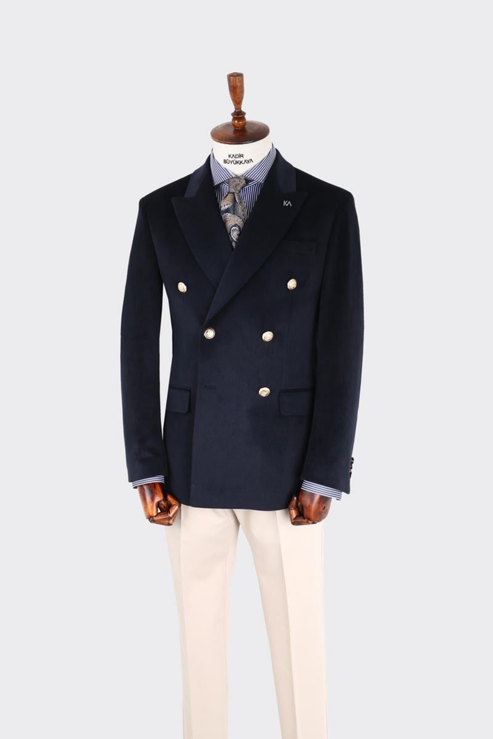 Erkek Kruvaze Ceket-KAX5855W