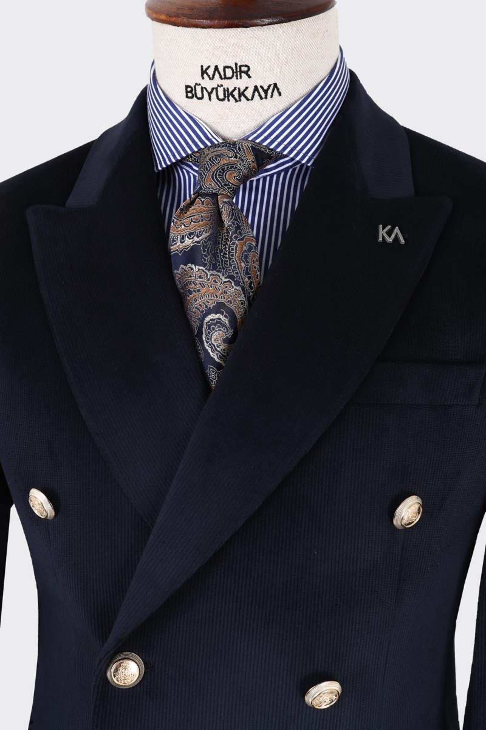 Erkek Kruvaze Ceket-KAX5855W