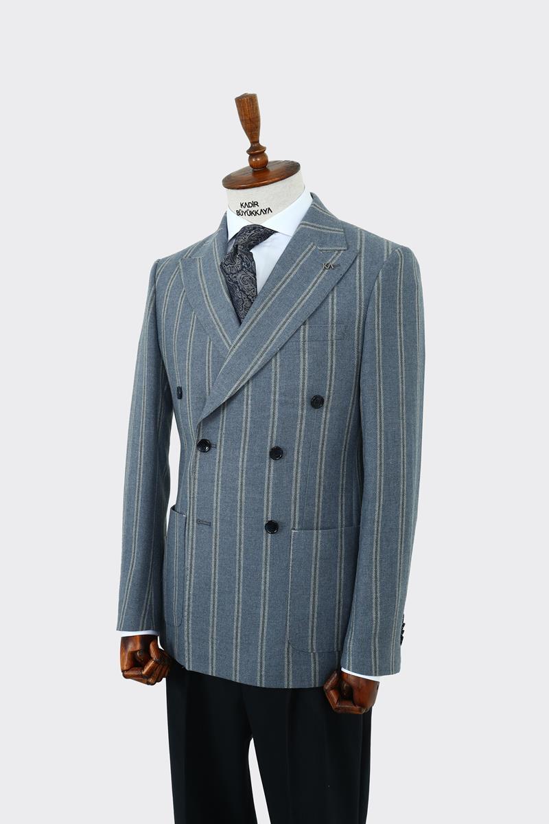 Kaliteli Kumaş Kruvaze Erkek Ceket-KAW5232W