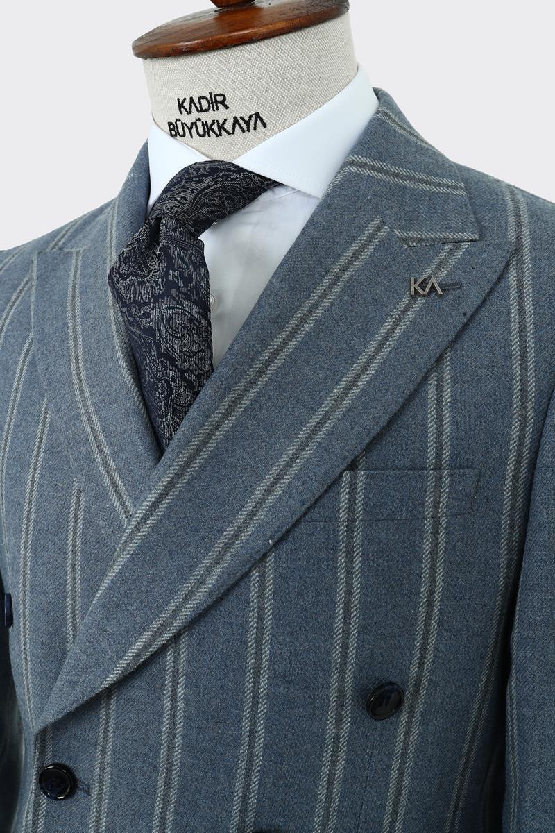 Kaliteli Kumaş Kruvaze Erkek Ceket-KAW5232W