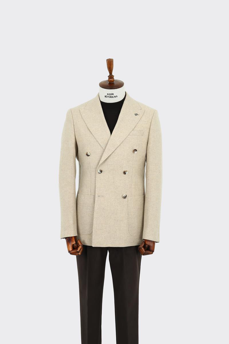 Rahat ve Nefes Alabilir Kruvaze Erkek Ceket-KAW5252W