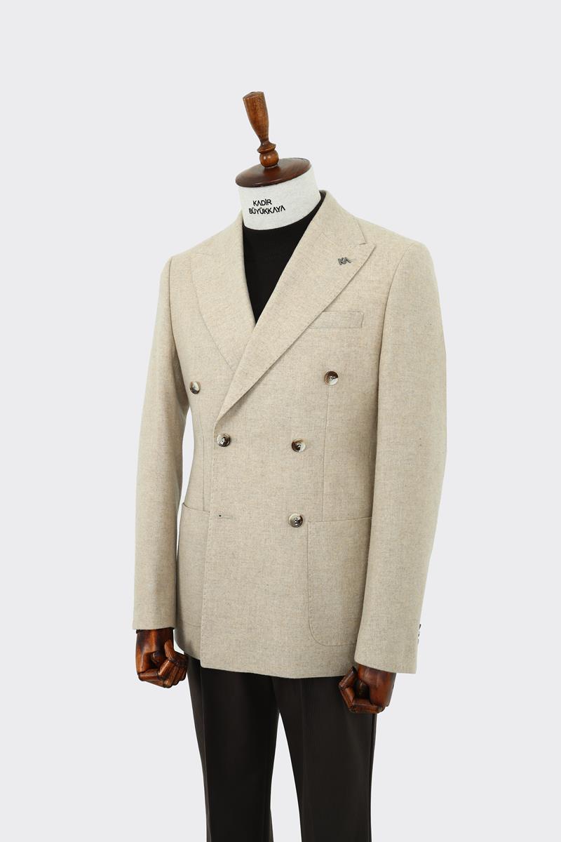 Rahat ve Nefes Alabilir Kruvaze Erkek Ceket-KAW5252W
