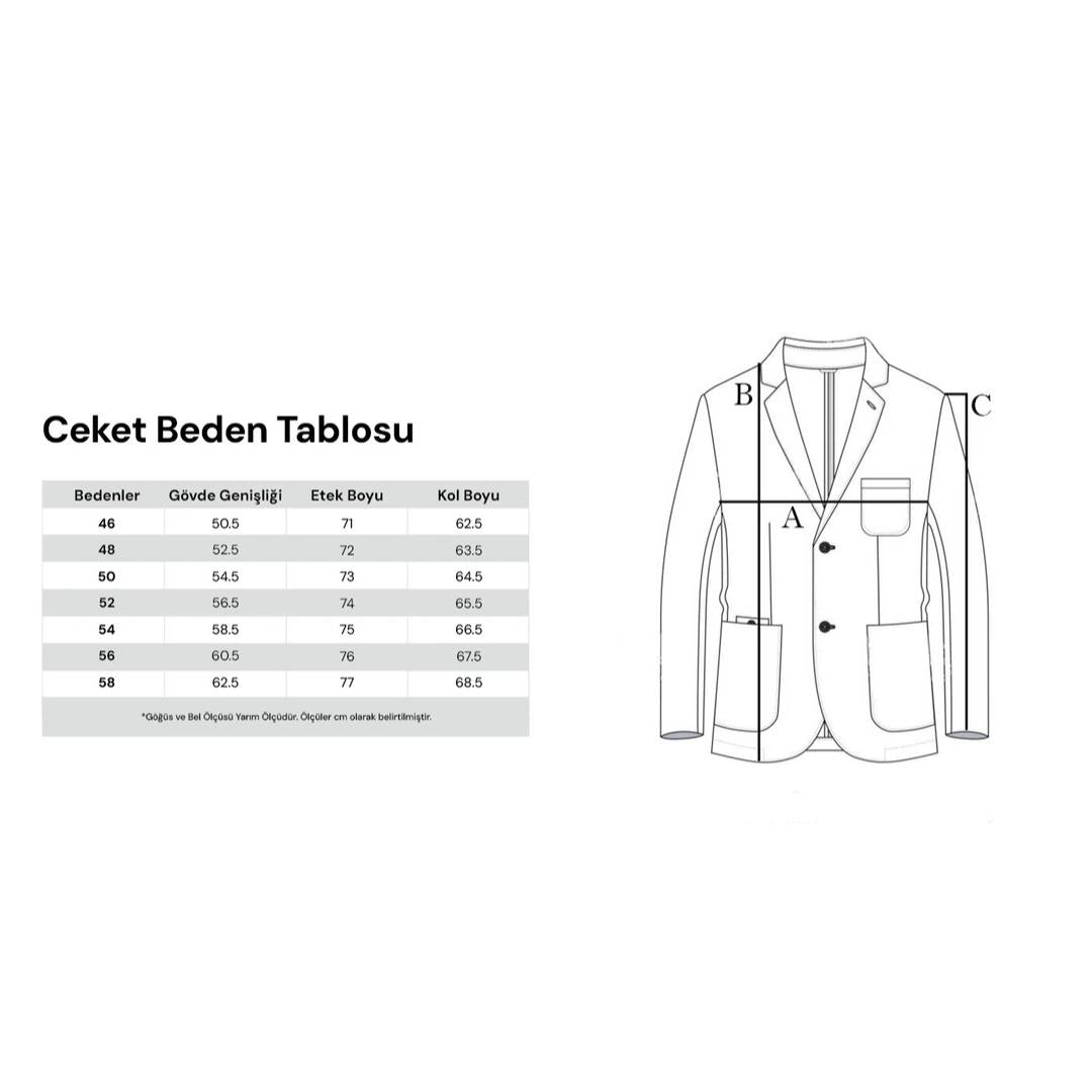 Kruvaze Stil Erkek Ceket - Nefes Alabilir Kumaş-KAW5244W