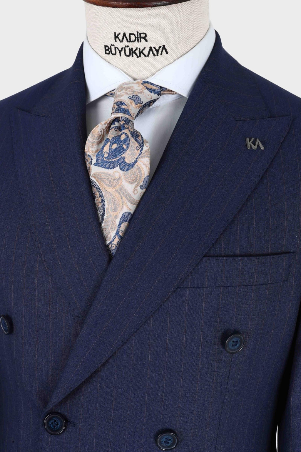 Kırlangıç Yaka Kruvaze Erkek Takım Elbise-KAX1257S