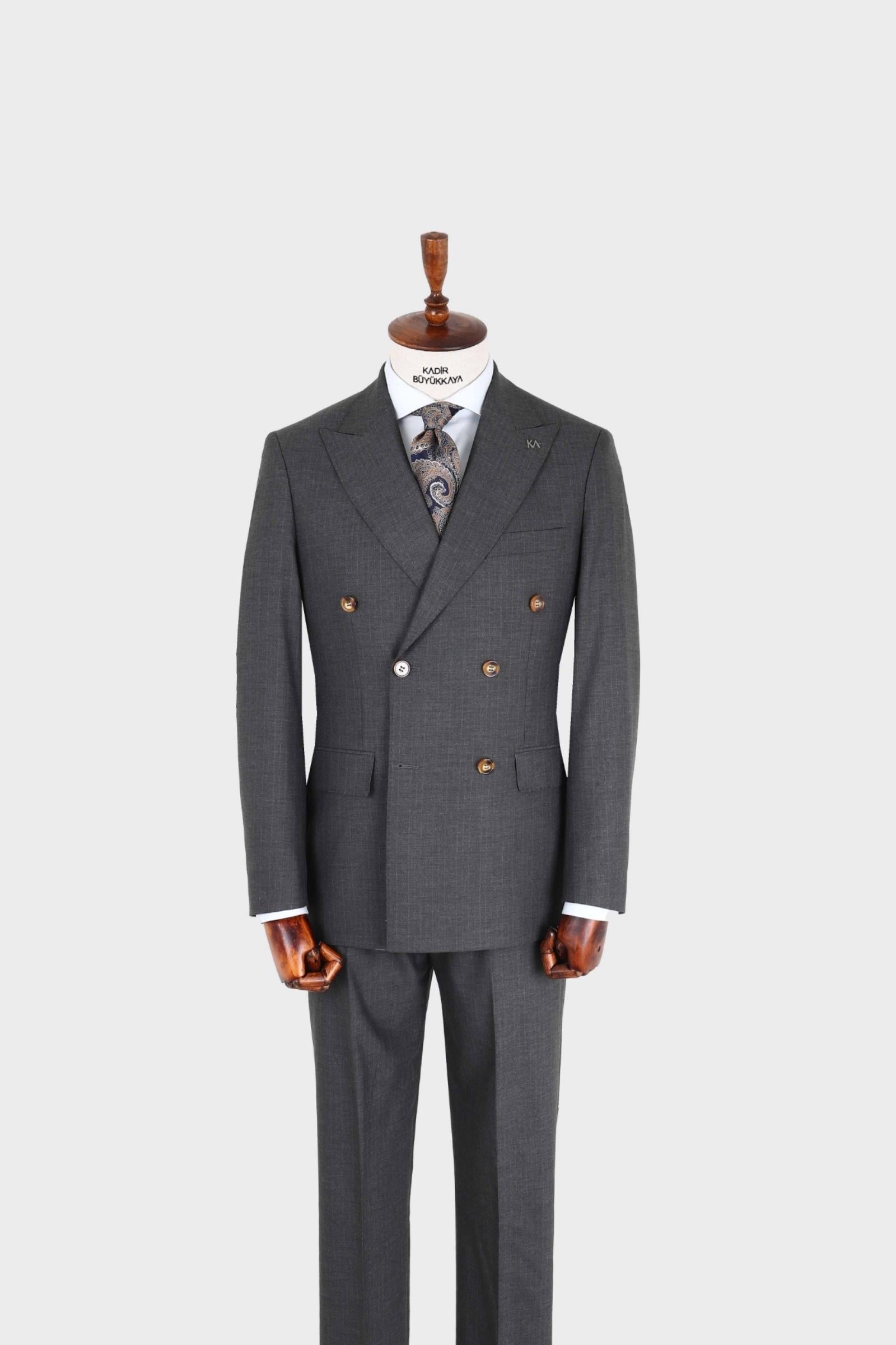 Kırlangıç Yaka Kruvaze Erkek Takım Elbise-KAX1257S