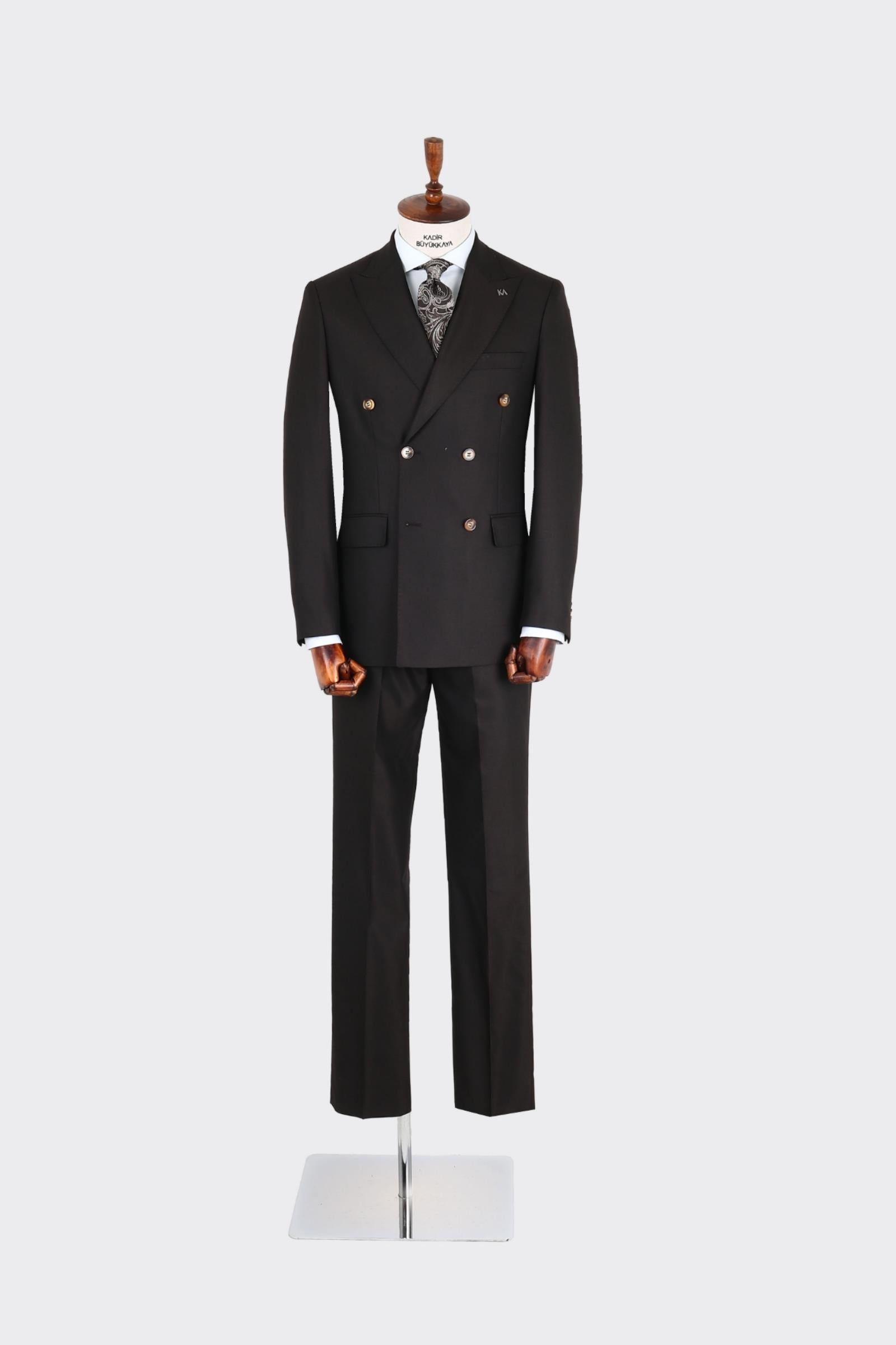 Kırlangıç Yaka Kruvaze Erkek Takım Elbise-KAX1257S