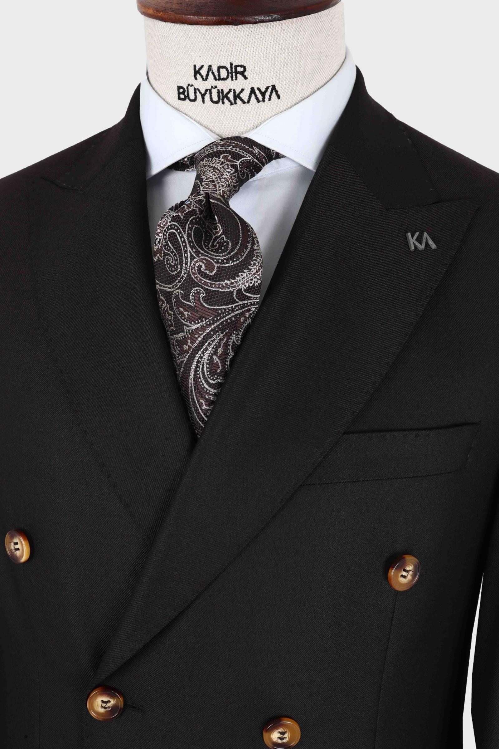 Kırlangıç Yaka Kruvaze Erkek Takım Elbise-KAX1257S