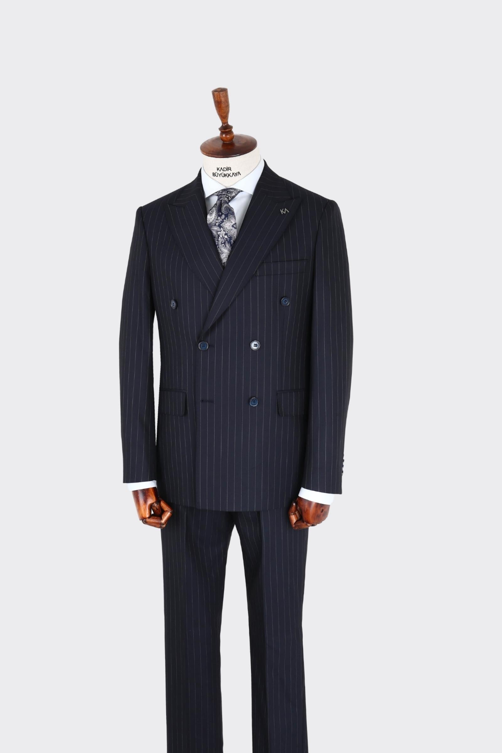 Kırlangıç Yaka Kruvaze Erkek Takım Elbise-KAX1257S