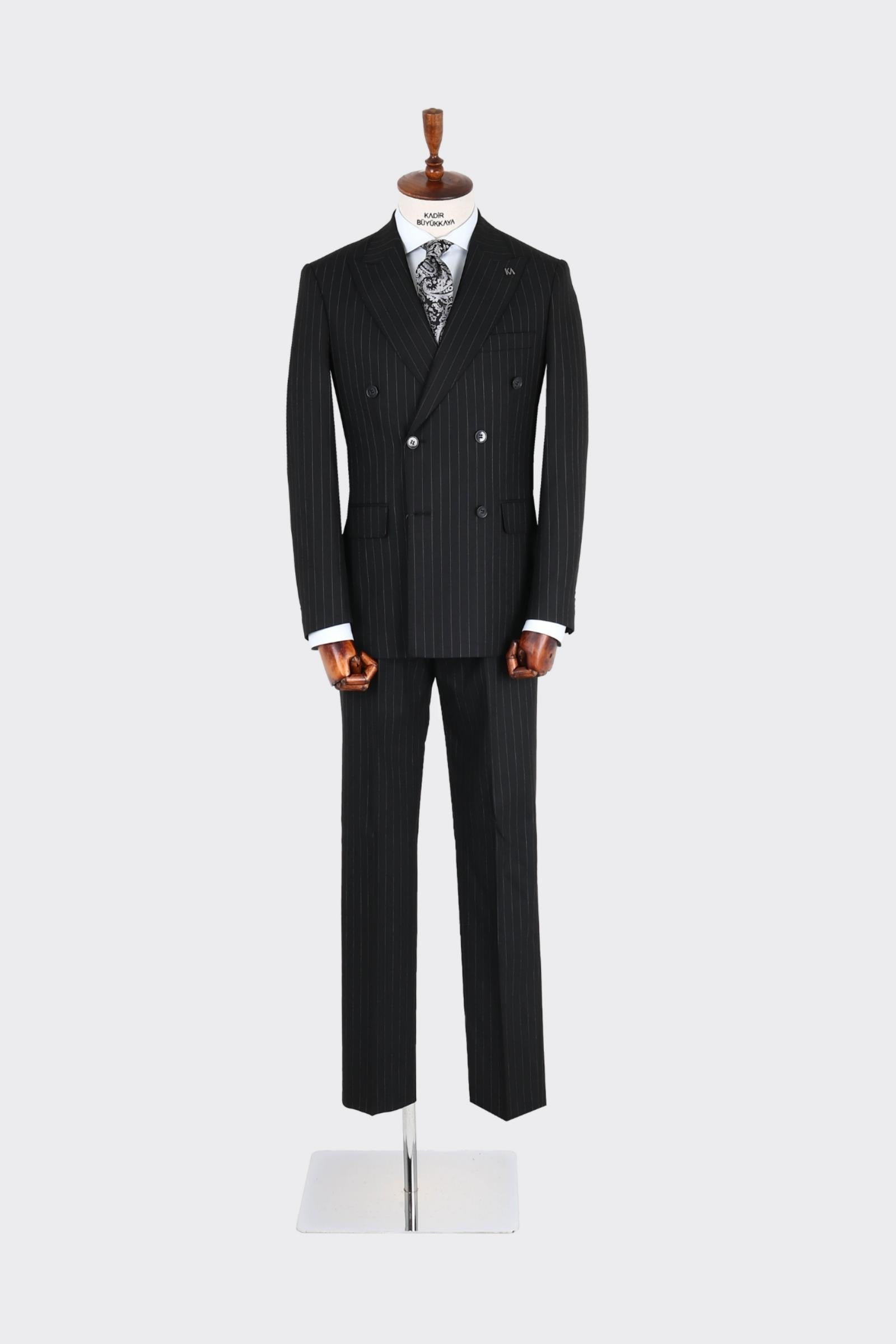 Kırlangıç Yaka Kruvaze Erkek Takım Elbise-KAX1257S