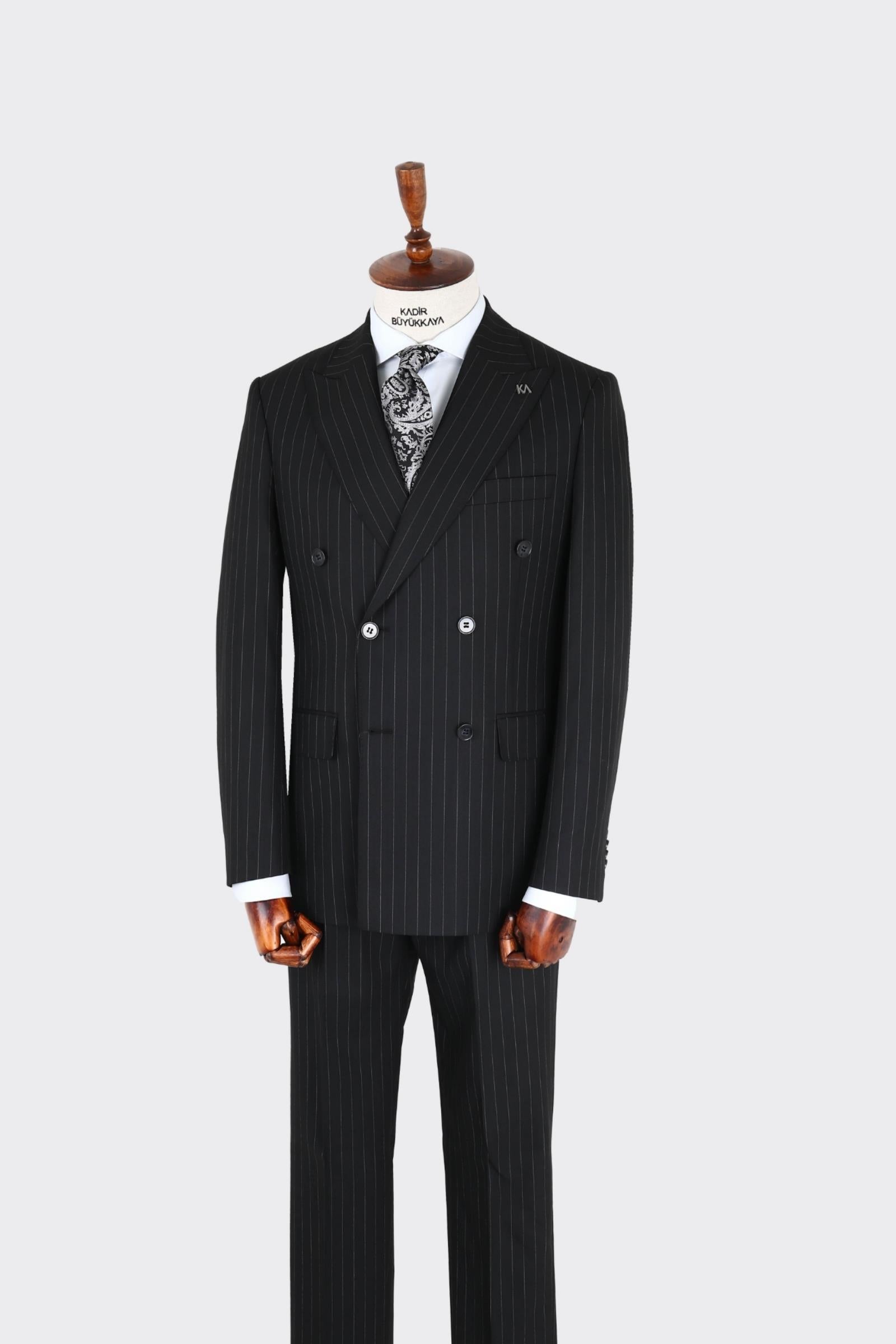 Kırlangıç Yaka Kruvaze Erkek Takım Elbise-KAX1257S