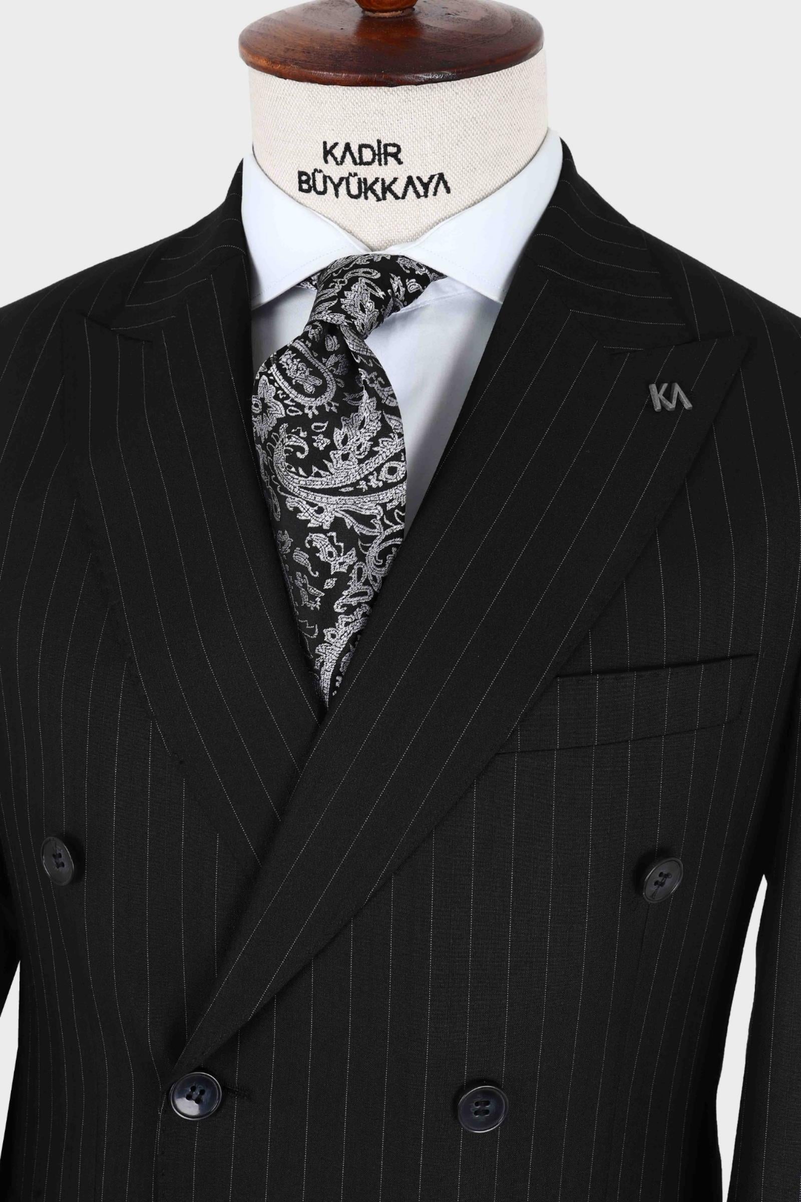 Kırlangıç Yaka Kruvaze Erkek Takım Elbise-KAX1257S