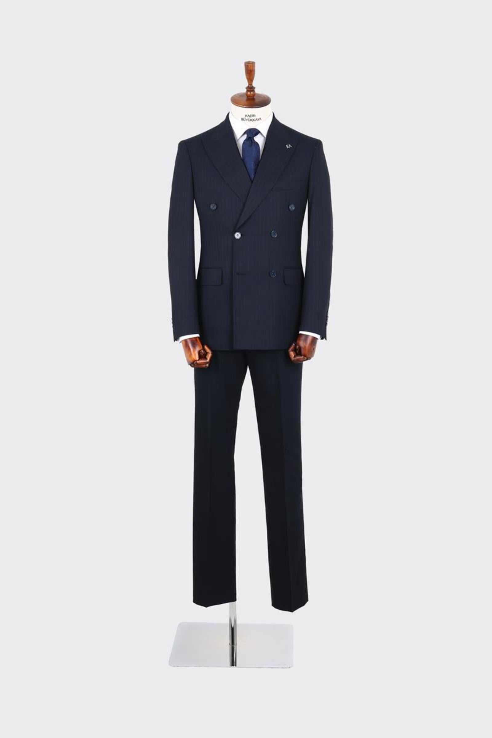 Kırlangıç Yaka Kruvaze Erkek Takım Elbise-KAX1256S