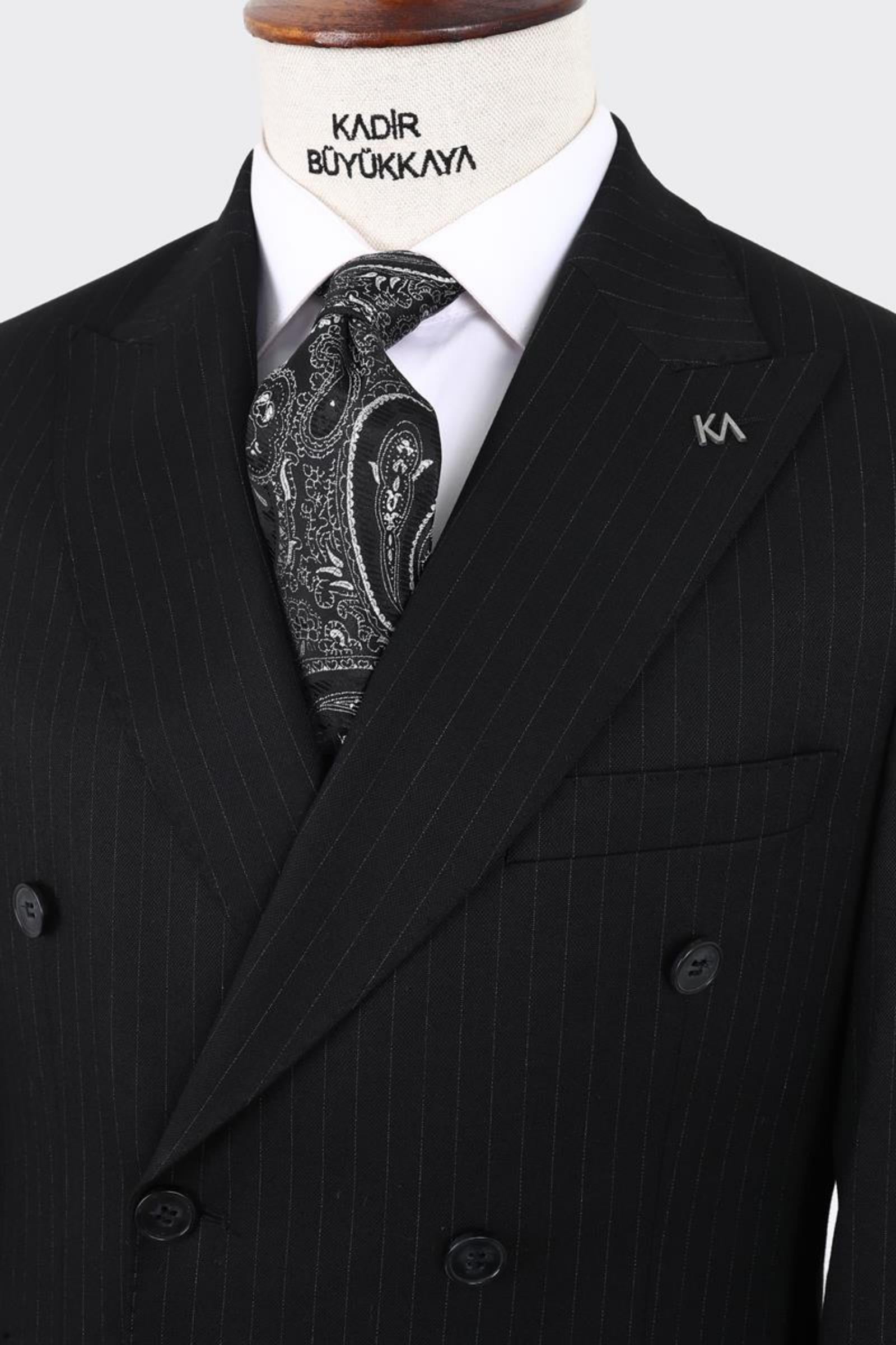 Kırlangıç Yaka Kruvaze Erkek Takım Elbise-KAX1256S