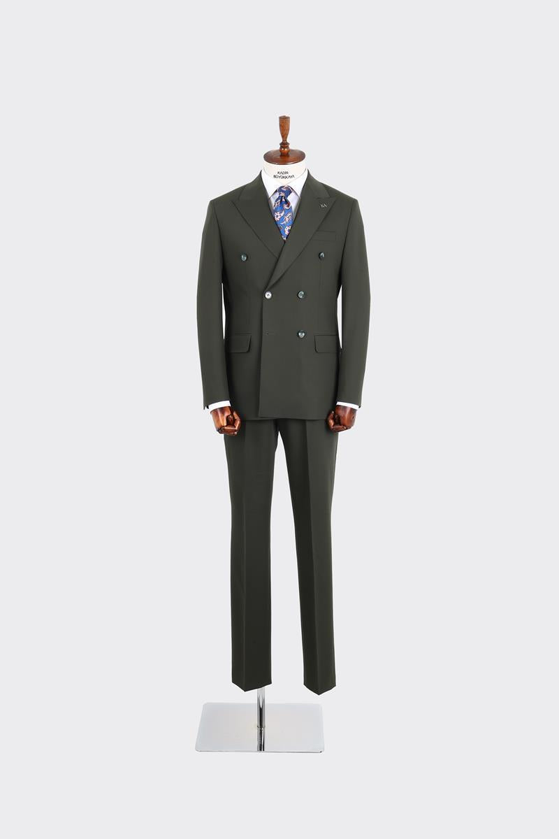 Kırlangıç Yaka Kruvaze Erkek Takım Elbise-KAX1210S