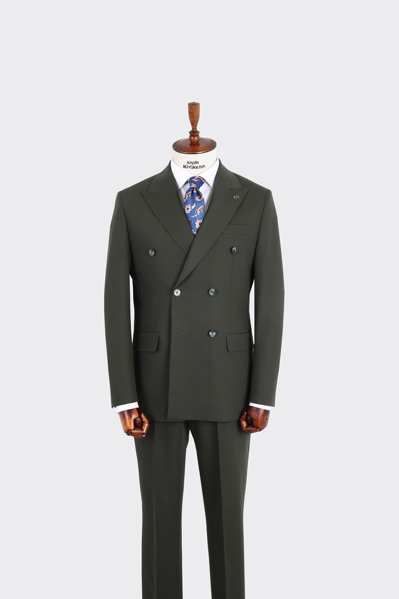 Kırlangıç Yaka Kruvaze Erkek Takım Elbise-KAX1210S