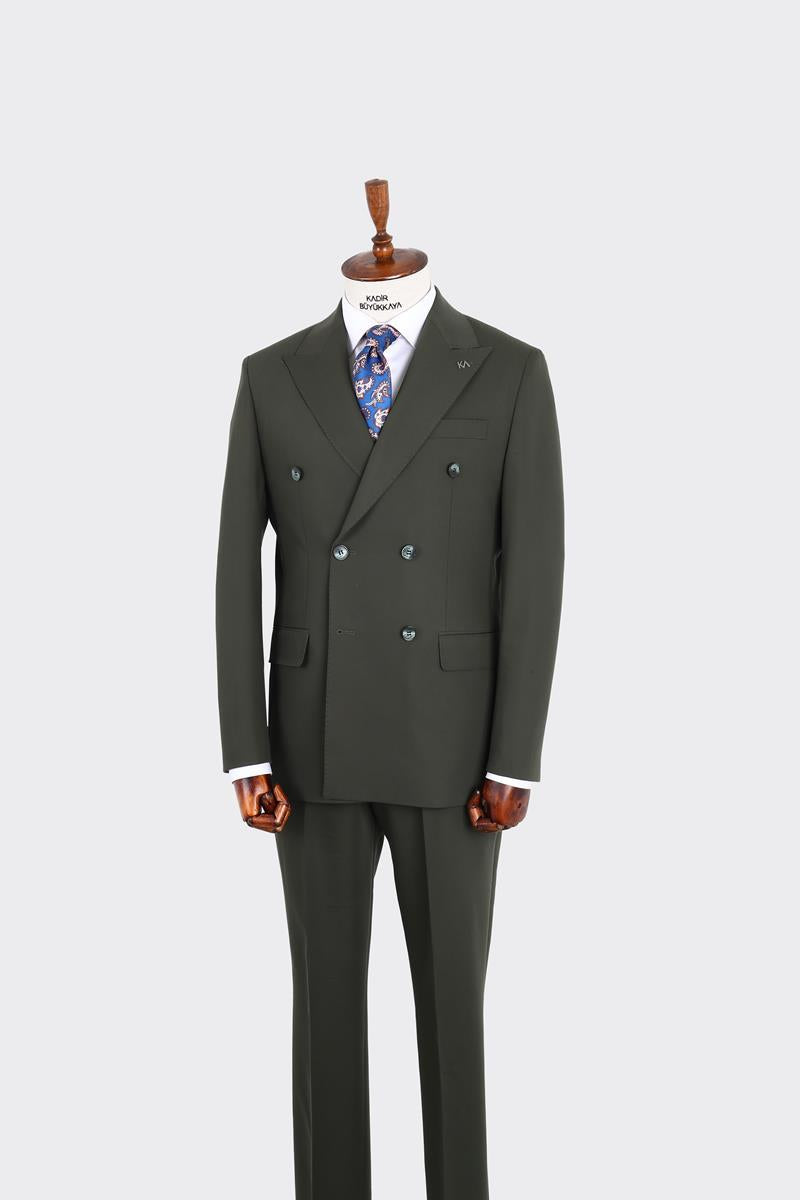 Kırlangıç Yaka Kruvaze Erkek Takım Elbise-KAX1210S