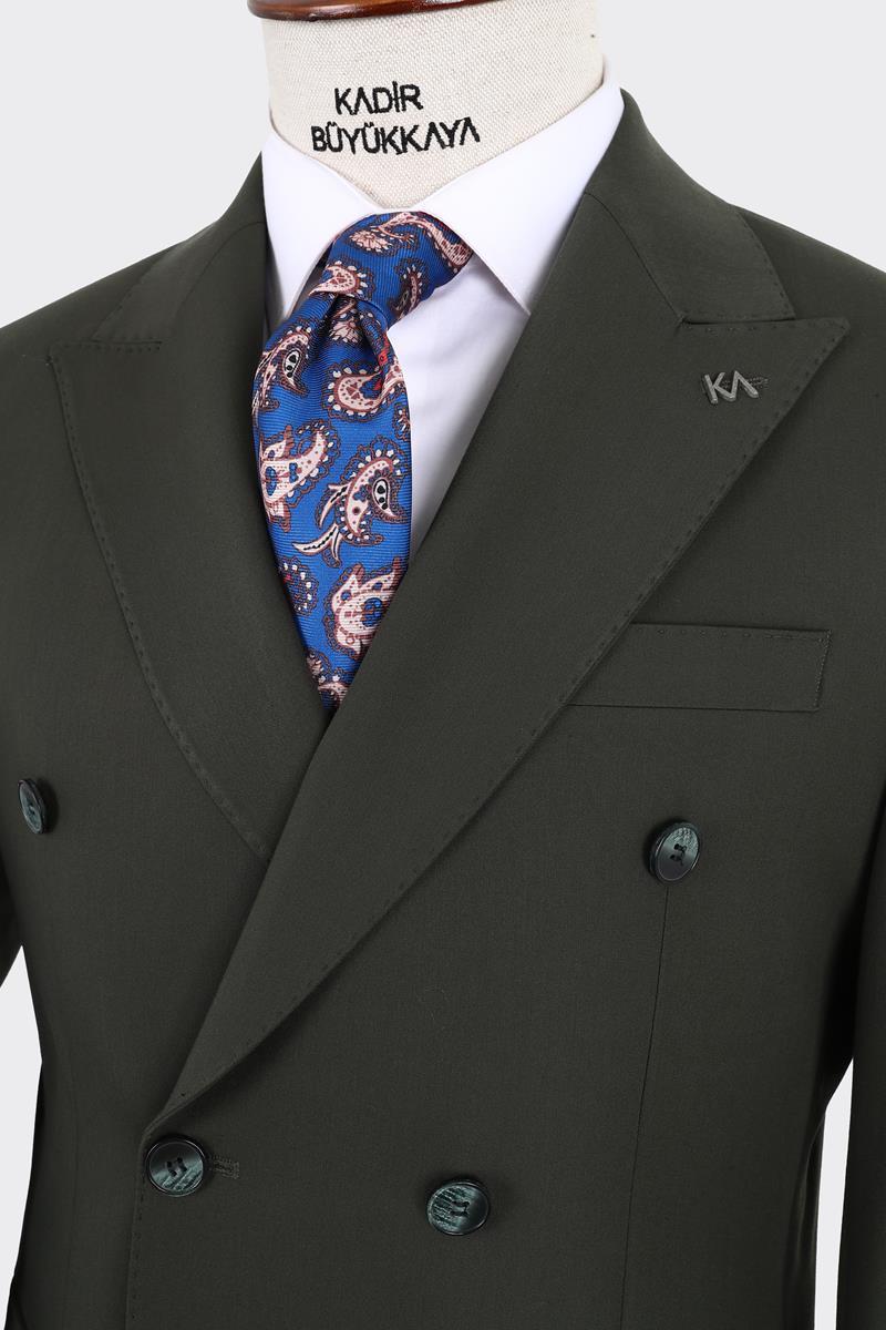 Kırlangıç Yaka Kruvaze Erkek Takım Elbise-KAX1210S
