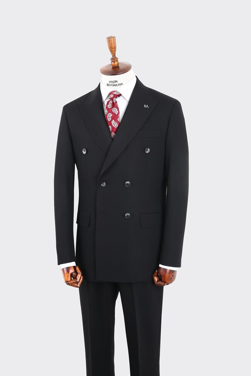 Kırlangıç Yaka Kruvaze Erkek Takım Elbise-KAX1210S