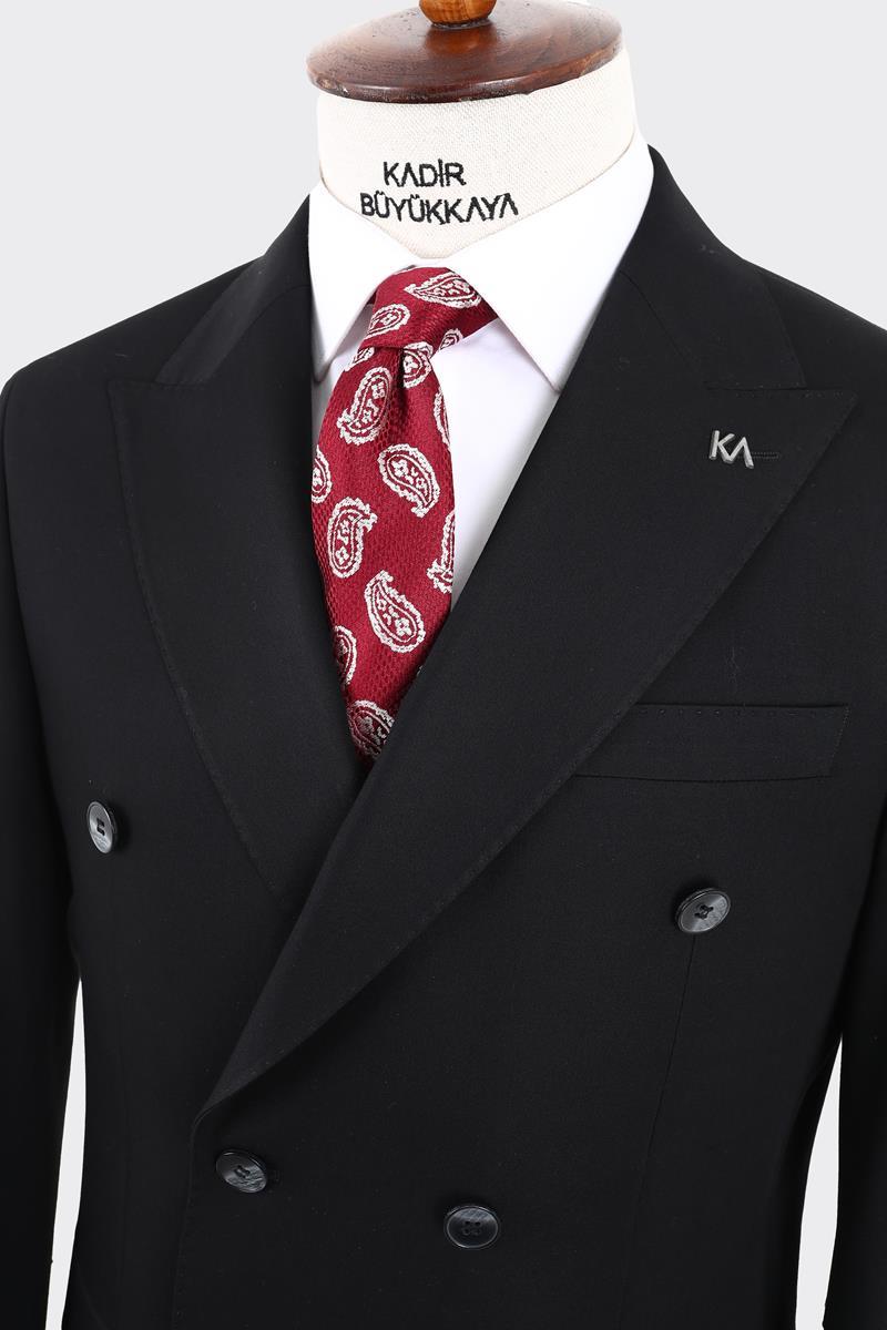 Kırlangıç Yaka Kruvaze Erkek Takım Elbise-KAX1210S
