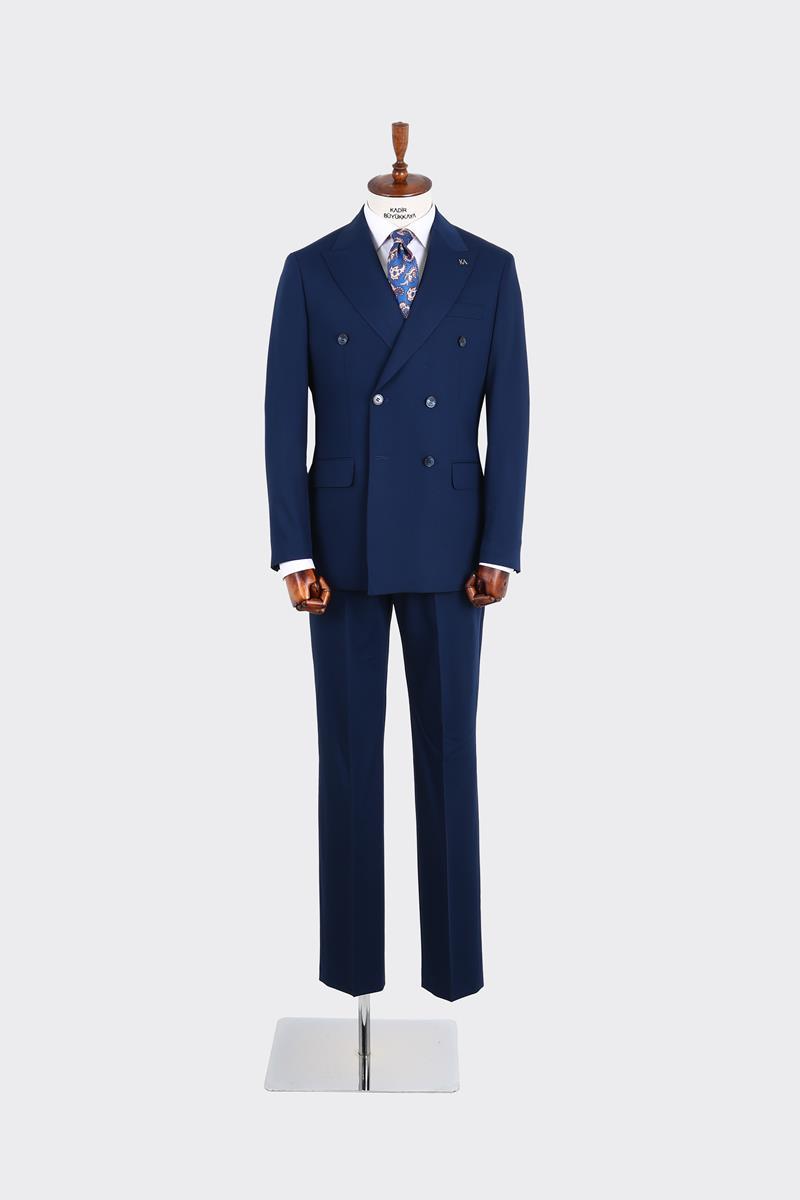 Kırlangıç Yaka Kruvaze Erkek Takım Elbise-KAX1210S