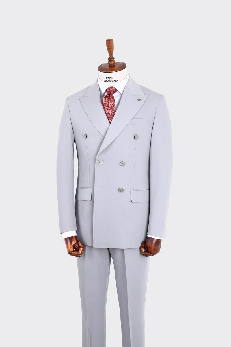 Kırlangıç Yaka Kruvaze Erkek Takım Elbise-KAX1210S