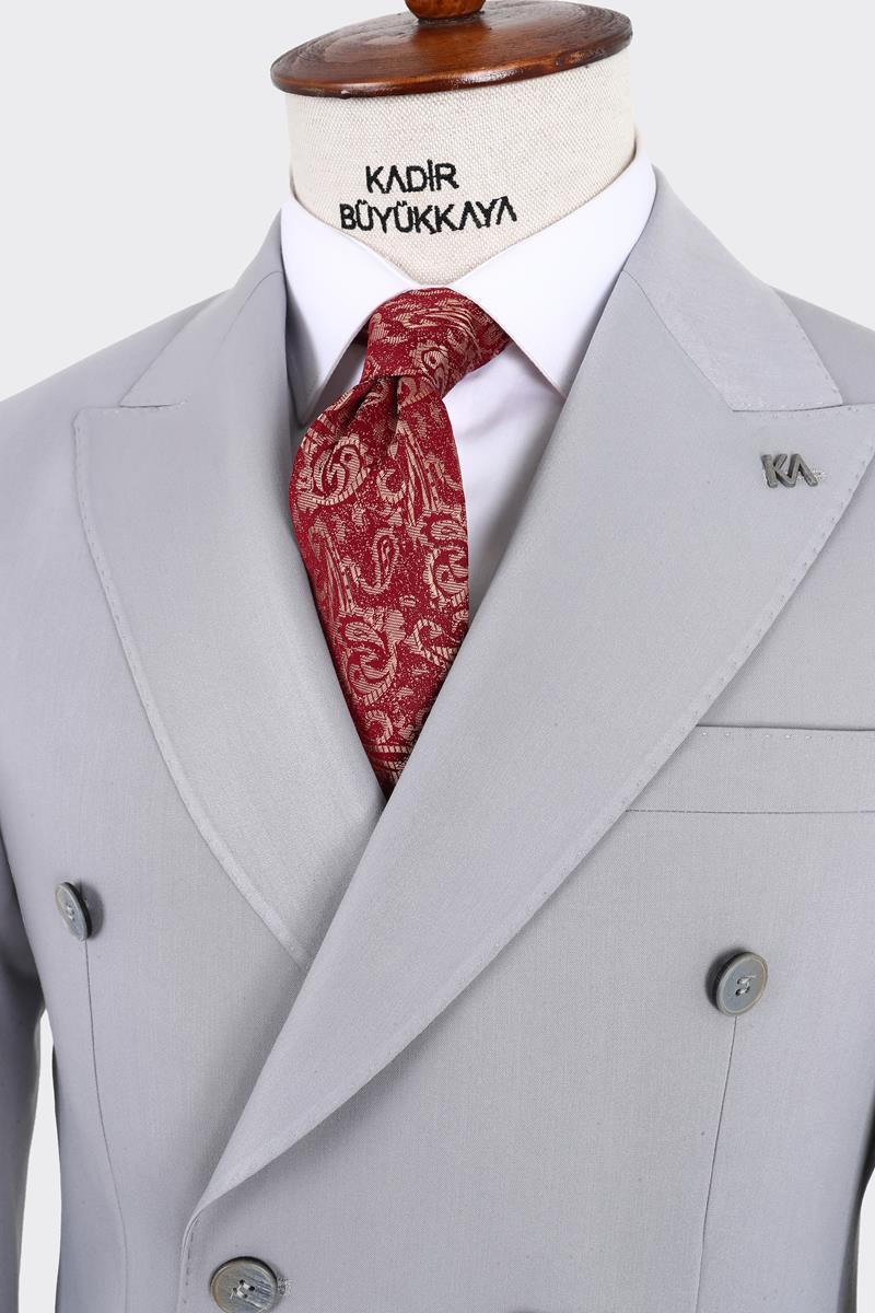 Kırlangıç Yaka Kruvaze Erkek Takım Elbise-KAX1210S