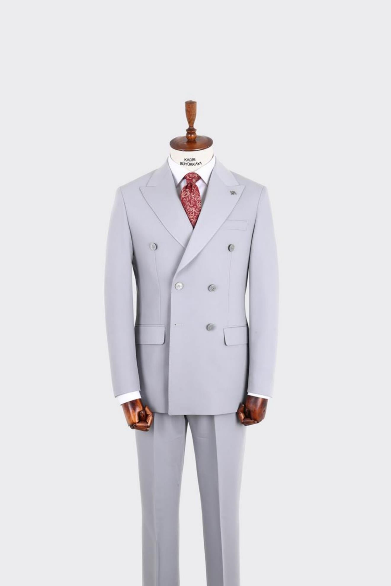 Kırlangıç Yaka Kruvaze Erkek Takım Elbise-KAX1210S
