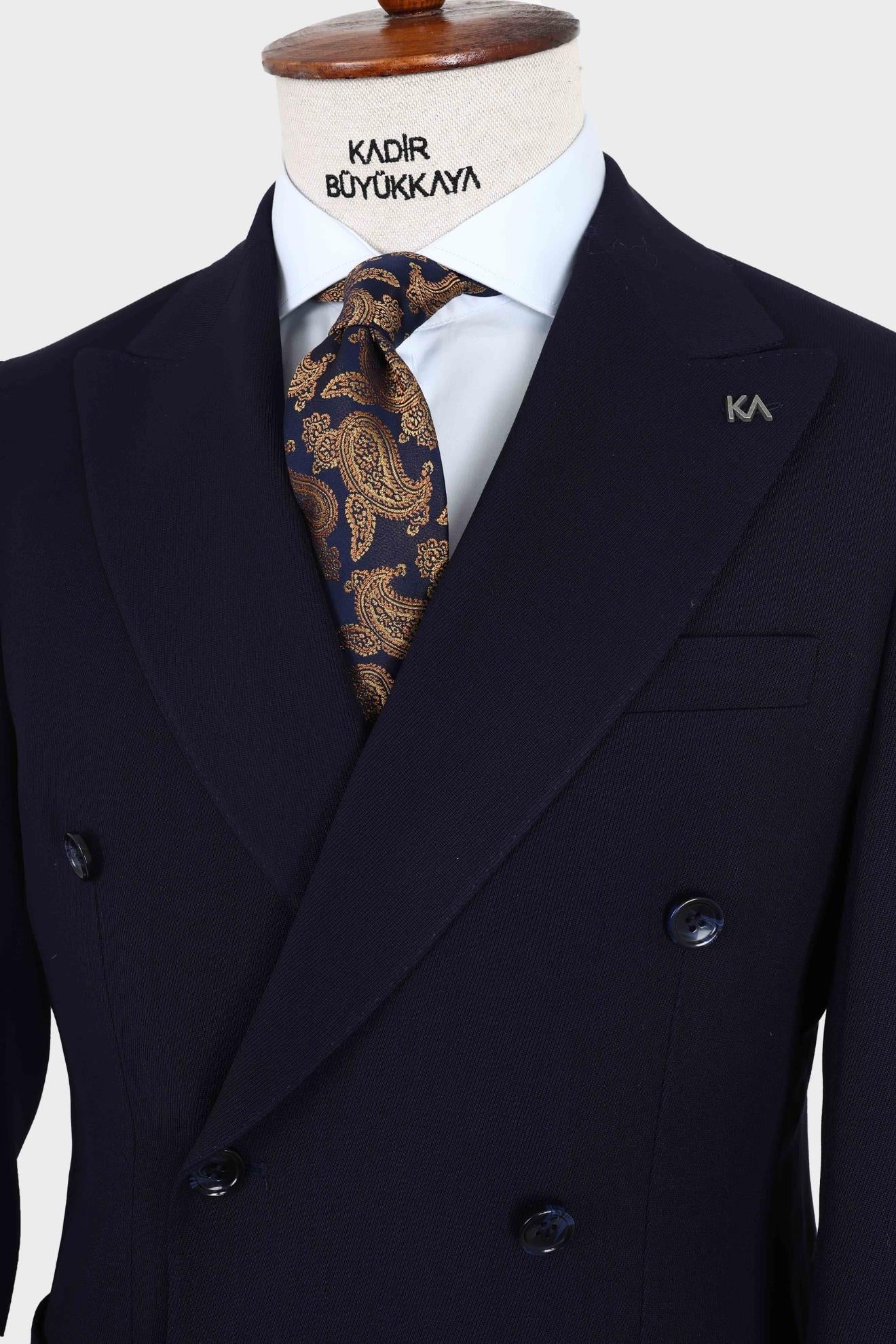 Kruvaze Yaka Tasarımlı Erkek Ceket-KAW5242W