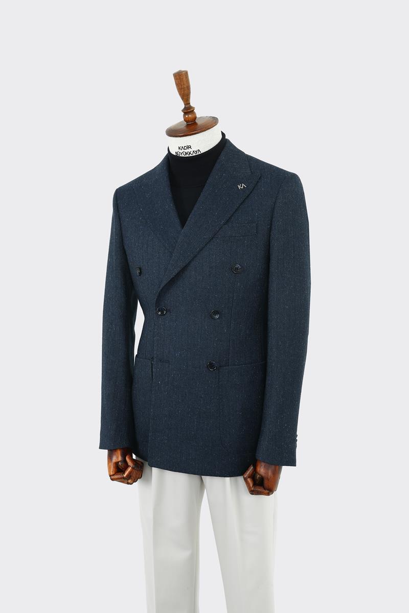 Modern Kesim Erkek Yün Ceket - Kruvaze Model-KAW5235W