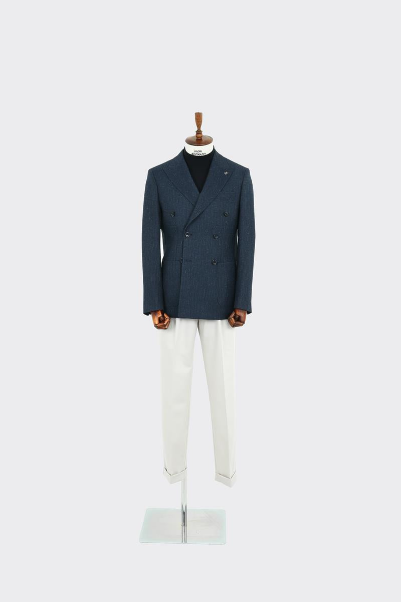 Modern Kesim Erkek Yün Ceket - Kruvaze Model-KAW5235W