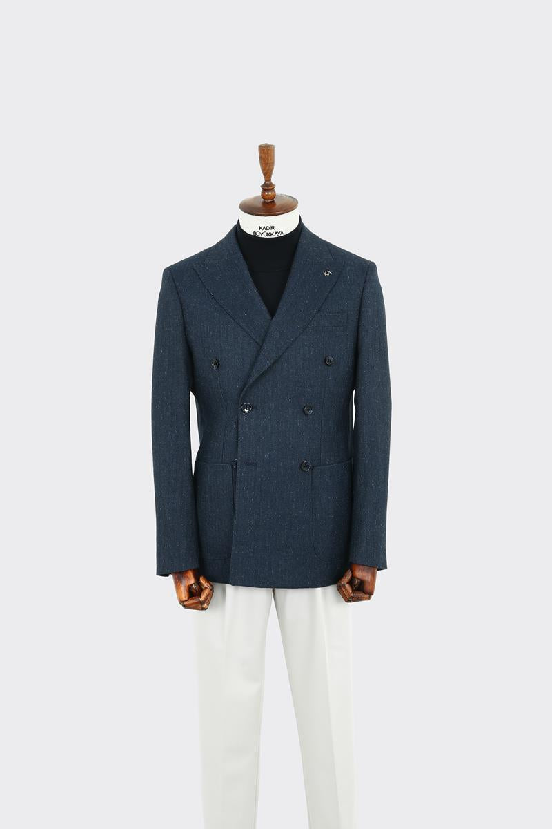 Modern Kesim Erkek Yün Ceket - Kruvaze Model-KAW5235W