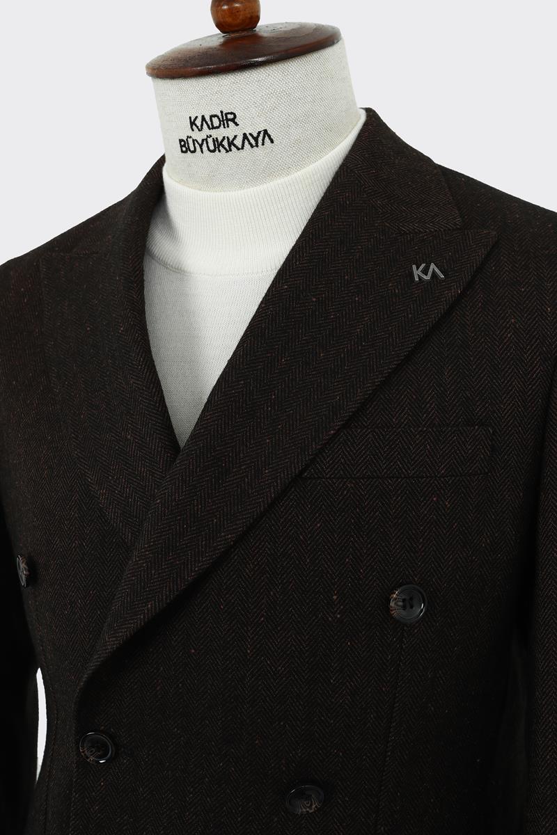 Modern Kesim Erkek Yün Ceket - Kruvaze Model-KAW5235W