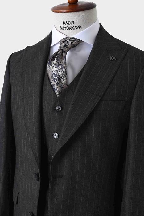 Modern Kesim Viskon Karışımlı Yelekli Erkek Takım Elbise - Slim Fit-KAW1026S