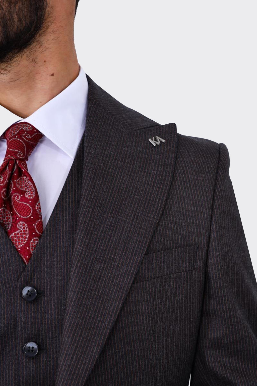 Modern Kesim Yelekli Erkek Takım Elbise - Rahat ve Şık-KAV1069W